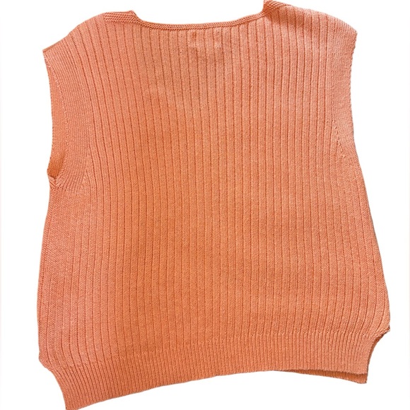 ASOS Orange Knit V-Neck Tank - Picture 2 of 4